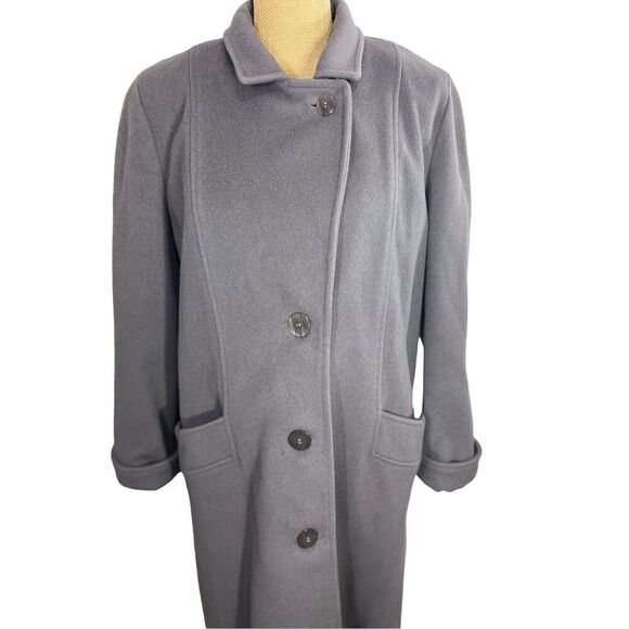 Rugby Knitting Mills 100% Wool Trench Coat Gray Size 10 - Picture 4 of 10